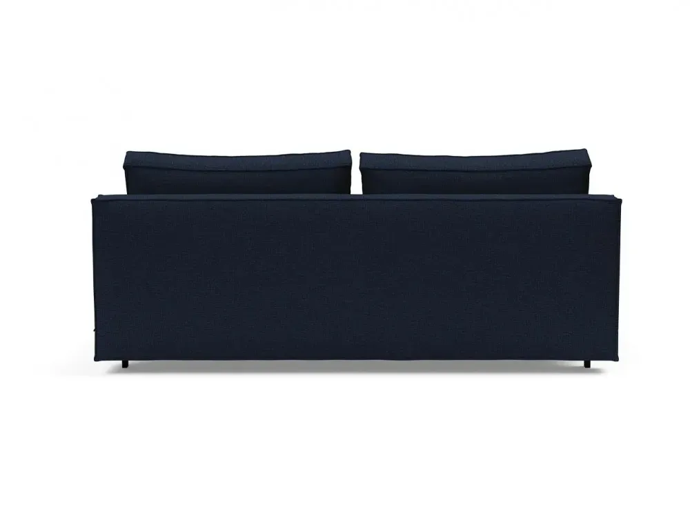Illustration numéro 3 du produit INNOVATION LIVING  Canapé design SLY convertible lit 140*200 cm pieds métal noir, tissu Mixed Dance Blue