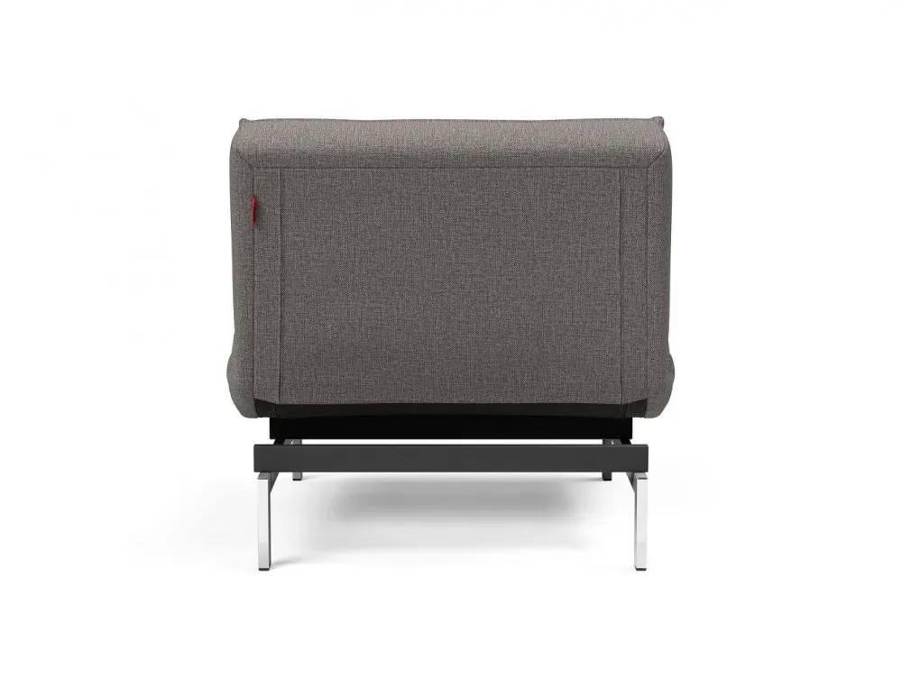 Illustration numéro 3 du produit INNOVATION LIVING  Fauteuil design SPLITBACK CHROME convertible lit 90*115 cm tissu Mixed Dance Grey