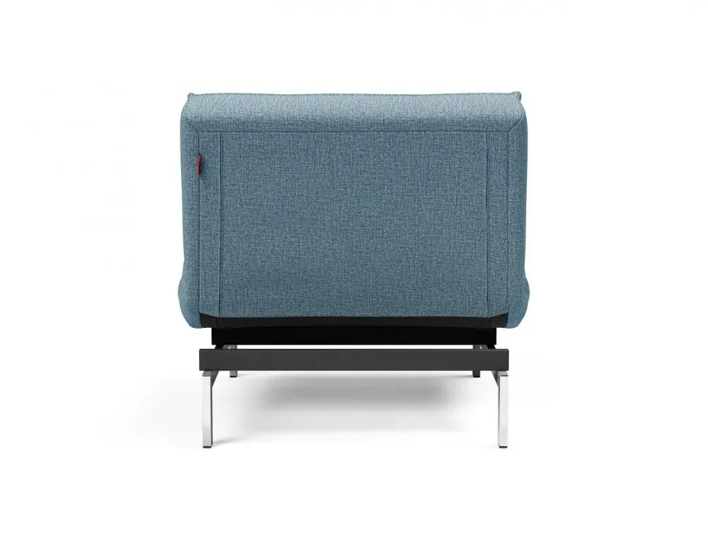 Illustration numéro 3 du produit INNOVATION LIVING  Fauteuil design SPLITBACK CHROME convertible lit 90*115 cm tissu Mixed Dance Light Blue