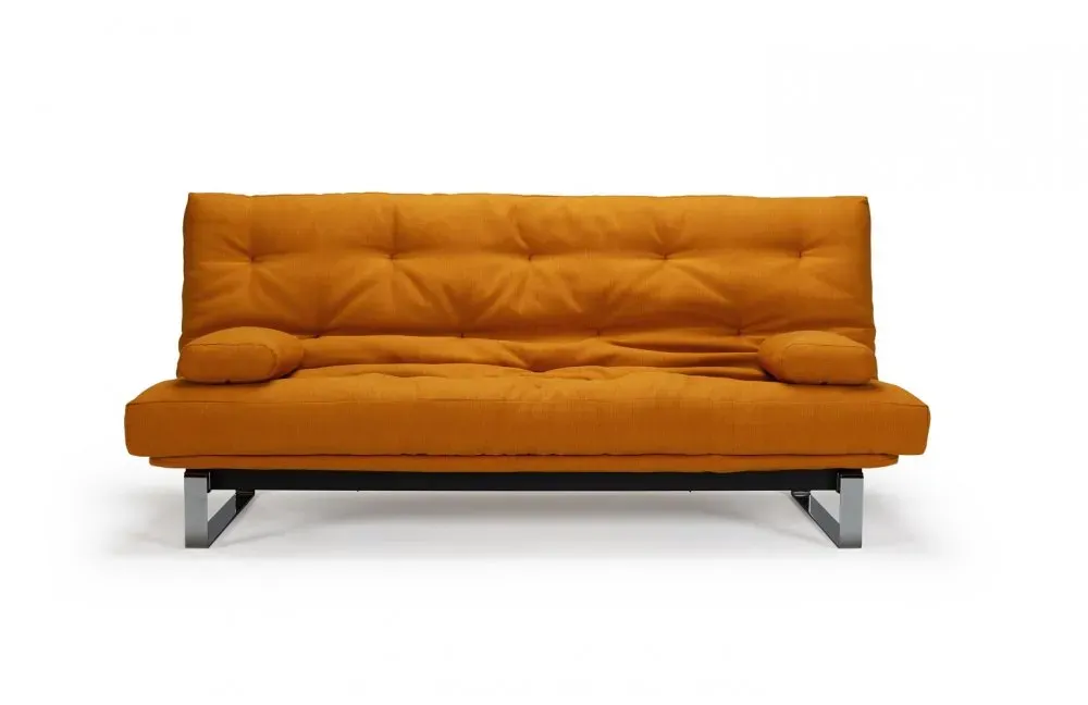 Illustration numéro 3 du produit INNOVATION LIVING  Canapé convertible clic-clac MINIMUM lit 140*200 cm capitonné tissu Elegance Curry