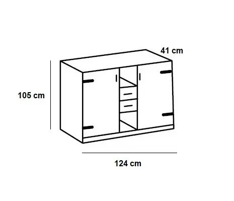 Illustration numéro 3 du produit Commode style industriel LISBURN chêne