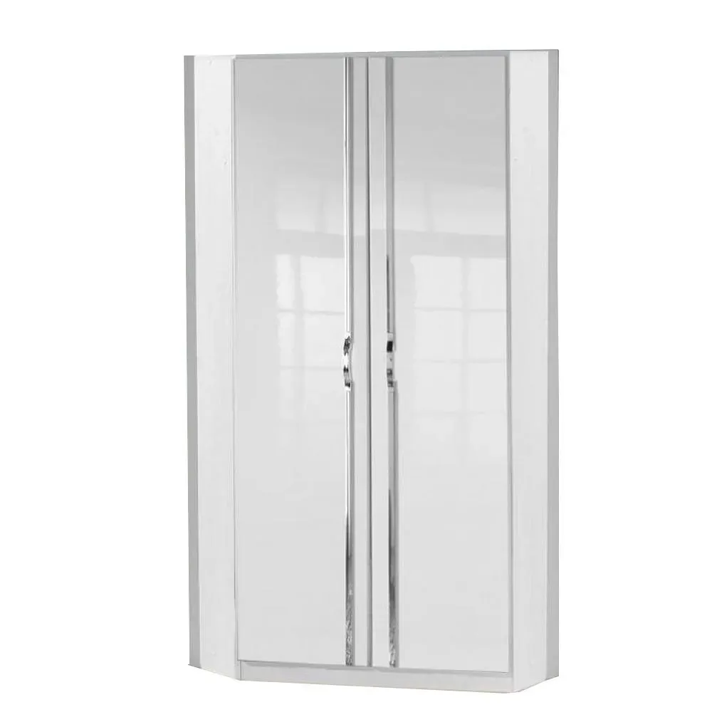 Illustration numéro 3 du produit Armoire dressing d'angle KROOS 2 portes 95*95 laquée blanc brillant