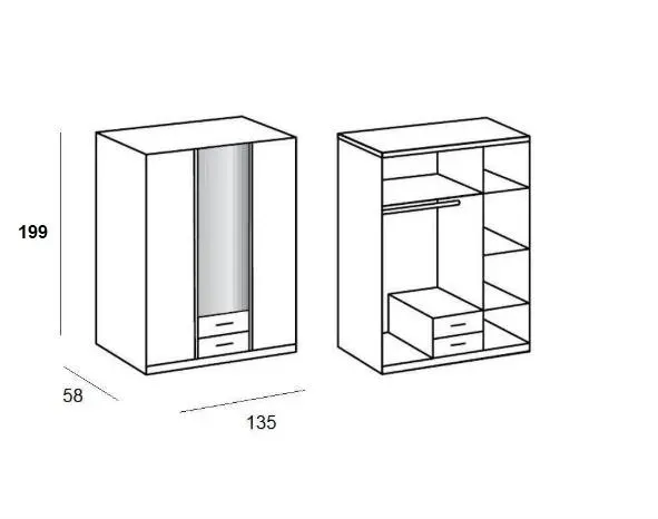 Illustration numéro 3 du produit Armoire d'angle KROOS blanc brillant
