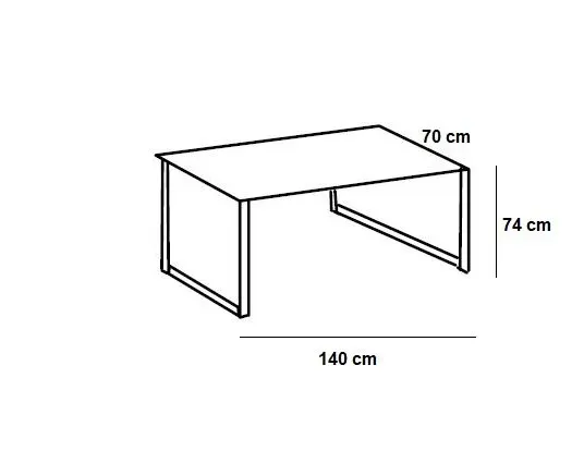 Illustration numéro 3 du produit Bureau LISBURN style industriel 140 x 70 chêne métal graphite