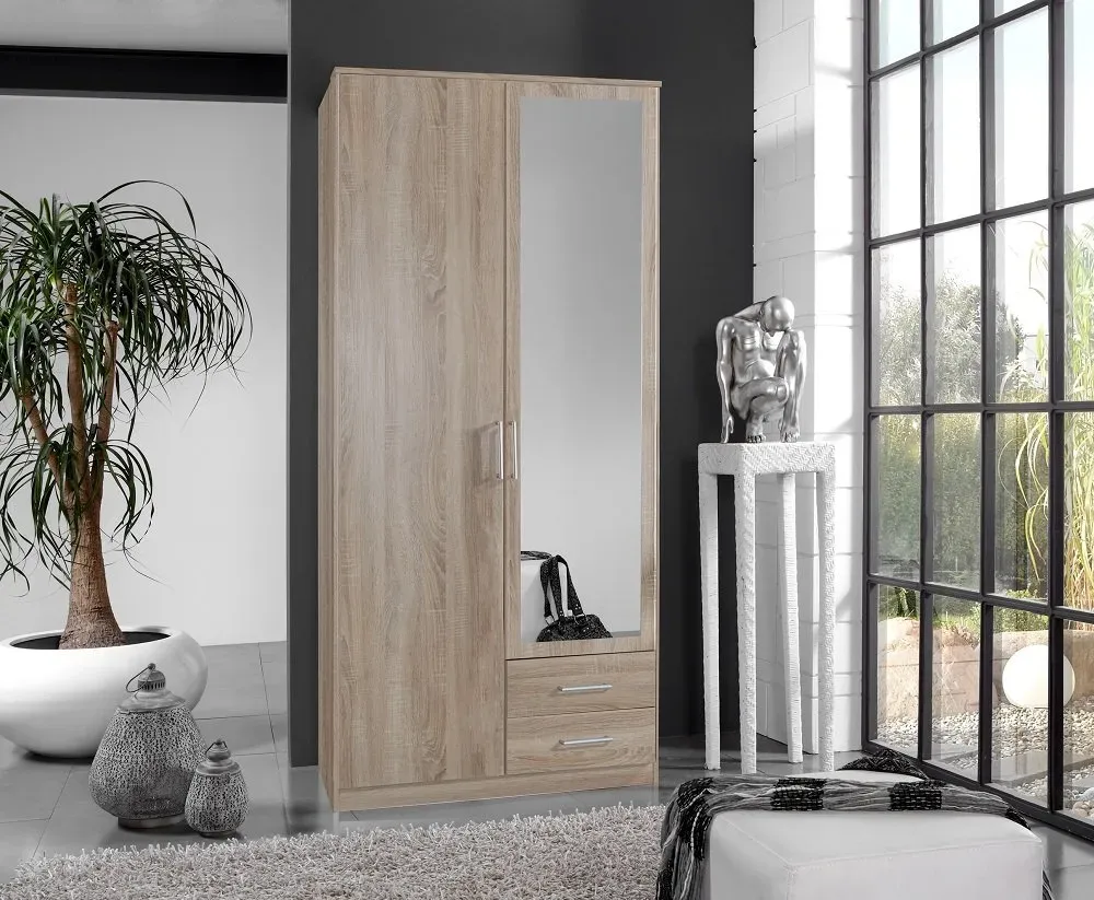 Illustration numéro 3 du produit Composition d'angle rangement dressing DORVAL chêne 216 x 260 cm