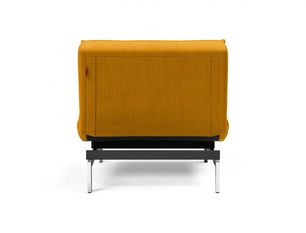 Illustration numéro 3 du produit INNOVATION LIVING  Fauteuil design SPLITBACK CHROME convertible lit 90*115 cm tissu Elegance Burned Curry