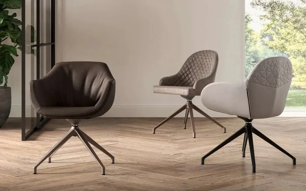 Illustration numéro 3 du produit OZZIO HALIA Chaise Pivotant en Velours et Métal