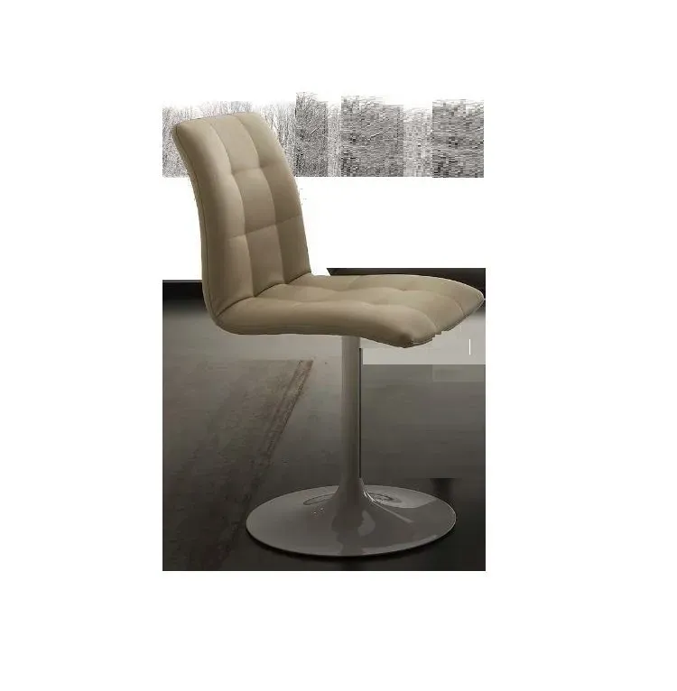 Illustration numéro 3 du produit Chaise AERA sable piètement pivotant métal laqué blanc