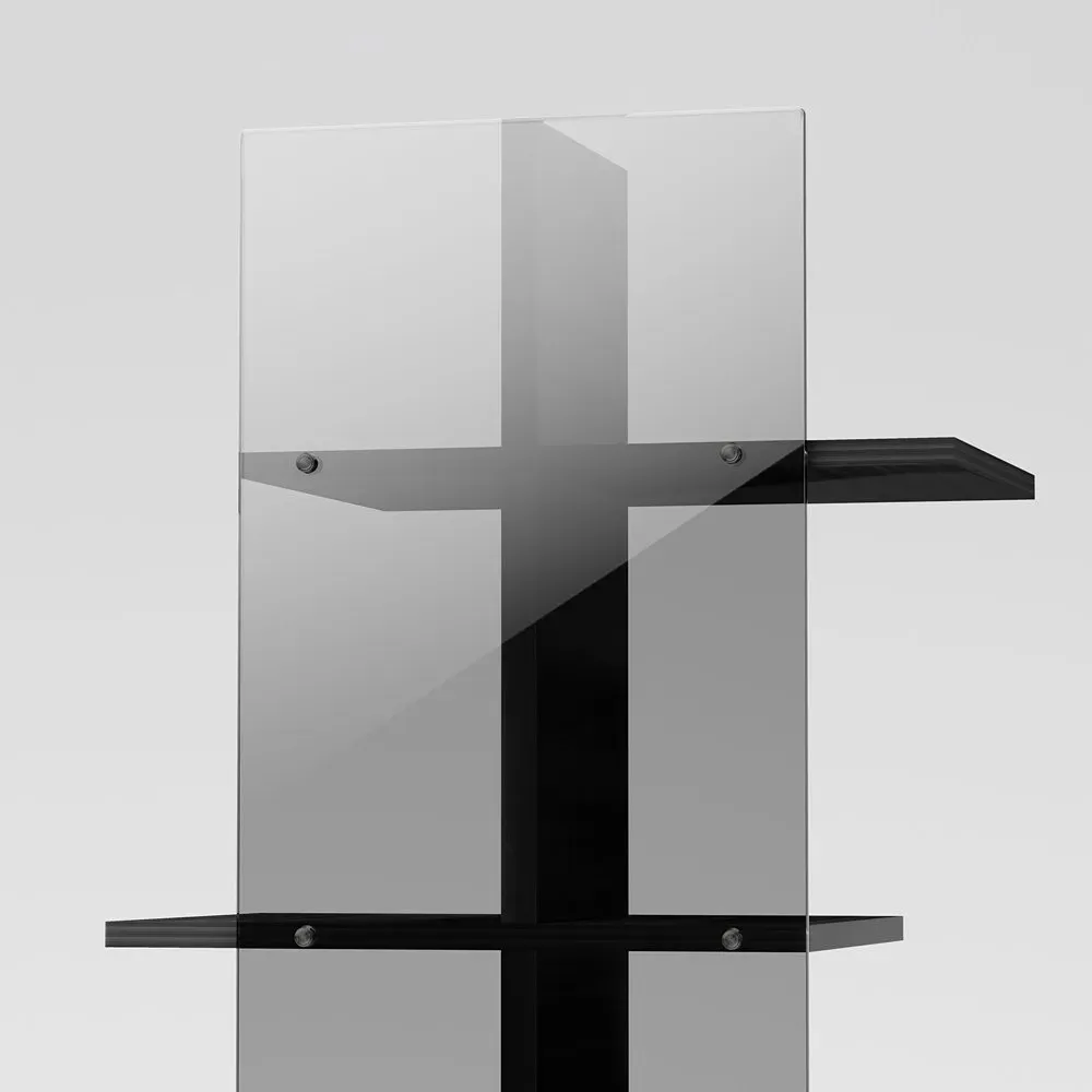 Illustration numéro 3 du produit Bibliothèque STEP en stratifié écologique coloris noir carbone