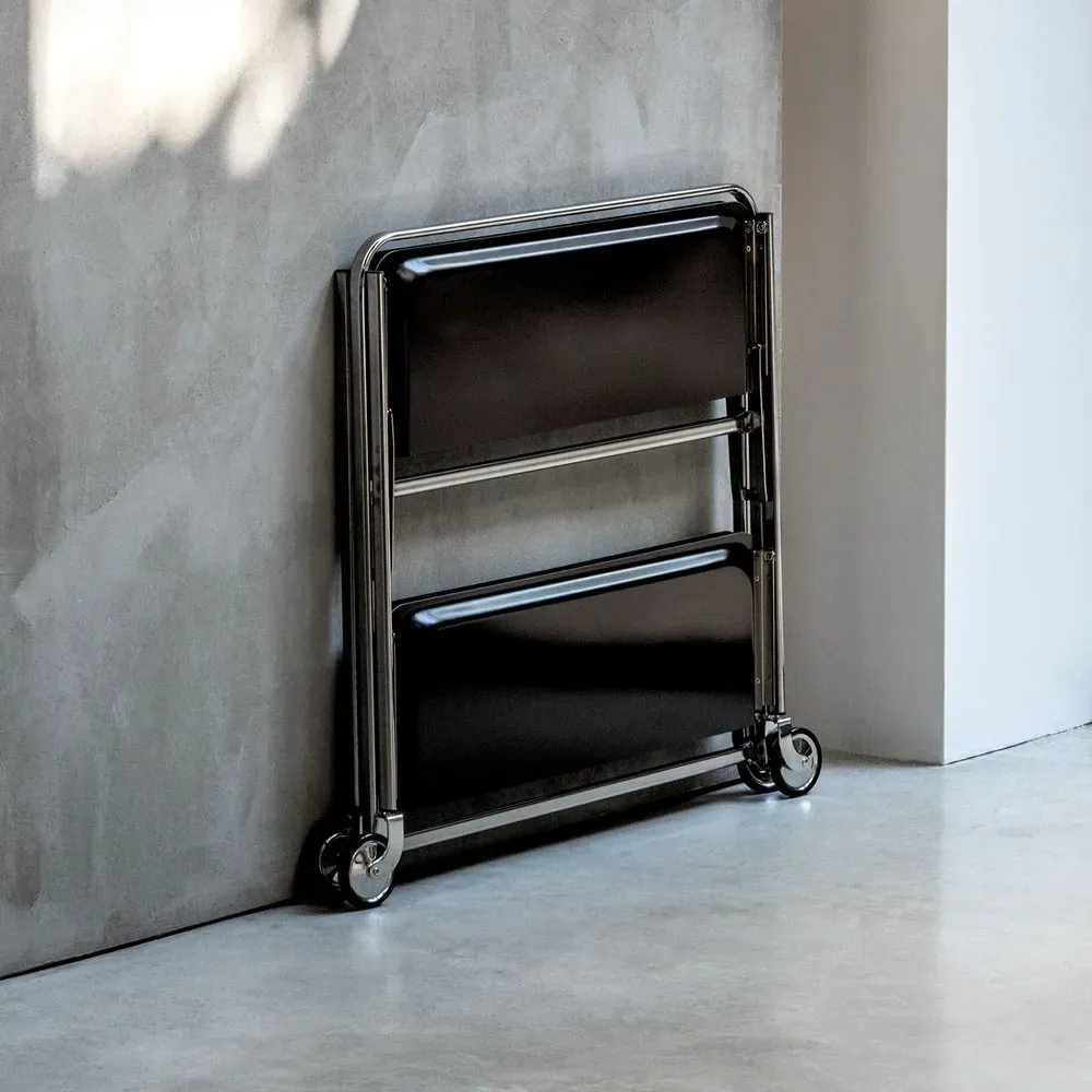 Illustration numéro 3 du produit Chariot pliable SELECT acier formica composition coloris chrome noir blanc