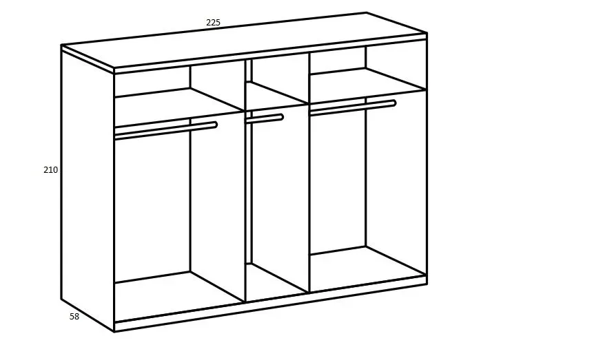 Illustration numéro 3 du produit Armoire corniche STOKE 5 portes 3 miroirs corps imitation chêne poutre rechampis graphite