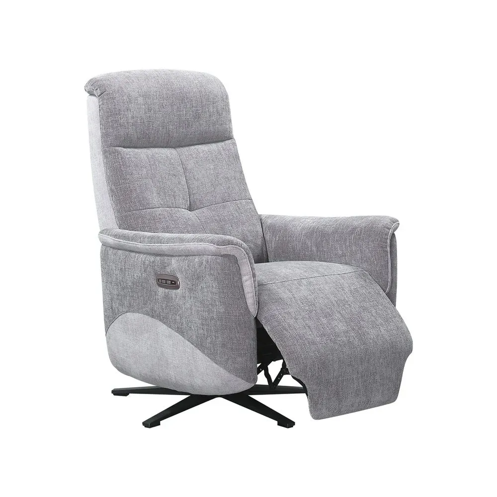 Illustration numéro 3 du produit Fauteuil relax pivotant bi moteur BLOOM tissu maillé gris foncé & gris clair