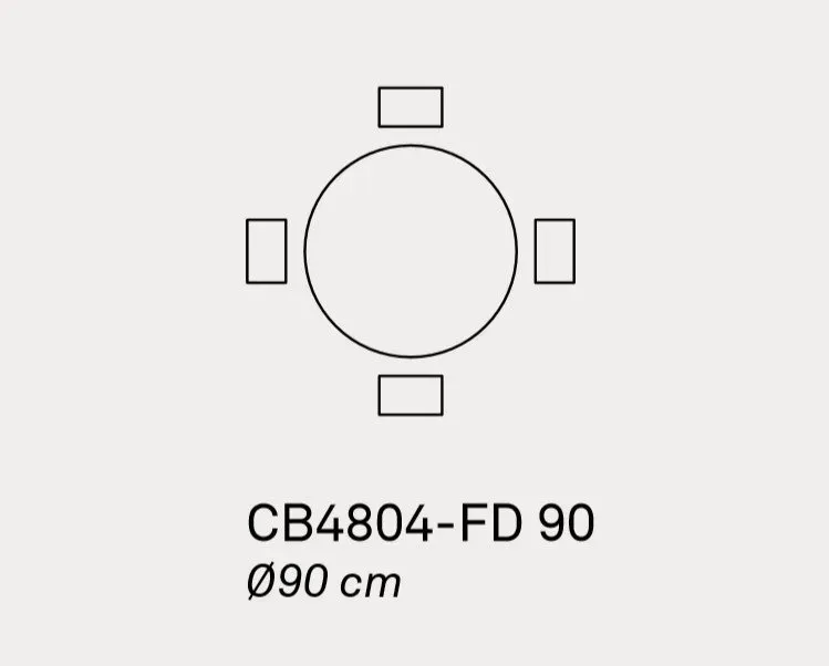 Illustration numéro 3 du produit Table repas rond 4 couverts DIX base métal plateau laqué blanc