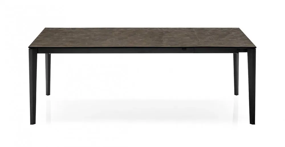 Illustration numéro 3 du produit Table extensible 8 couverts PENTAGON 210cm pieds métal plateau mélaminé bronze