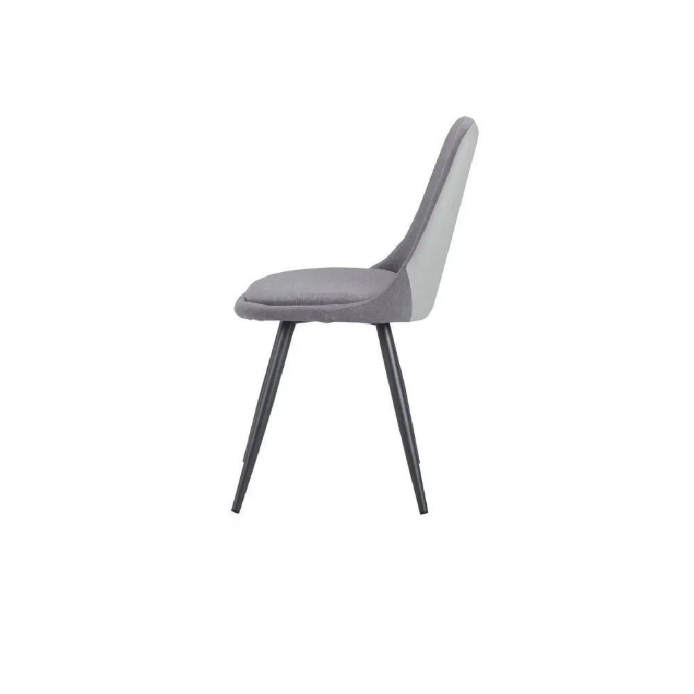 Illustration numéro 3 du produit Lot de 4 chaises design COCOON piètement métal noir assise gris clair