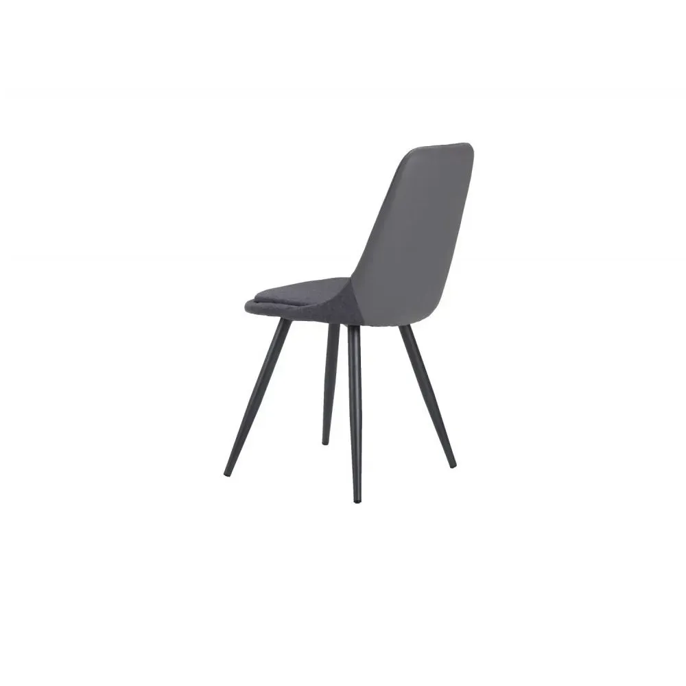 Illustration numéro 3 du produit Lot de 4 chaises design COCOON piètement métal noir assise gris foncé