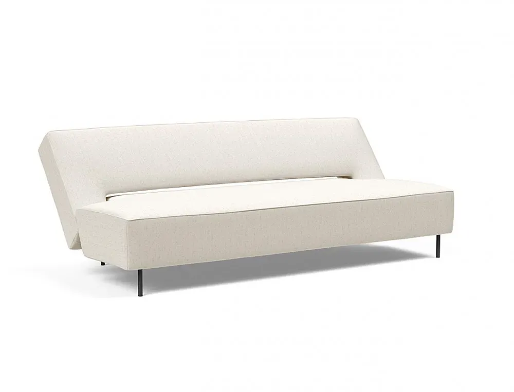 Illustration numéro 3 du produit Canapé convertible lit 115x200 cm ILB 100 acier noir tissu Bouclé Off White