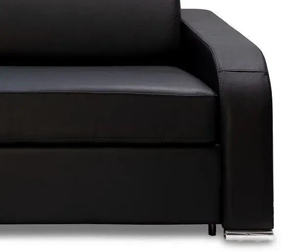 Illustration numéro 3 du produit Canapé fixe 2 places SOFIA 175 cm microfibre vintage noir