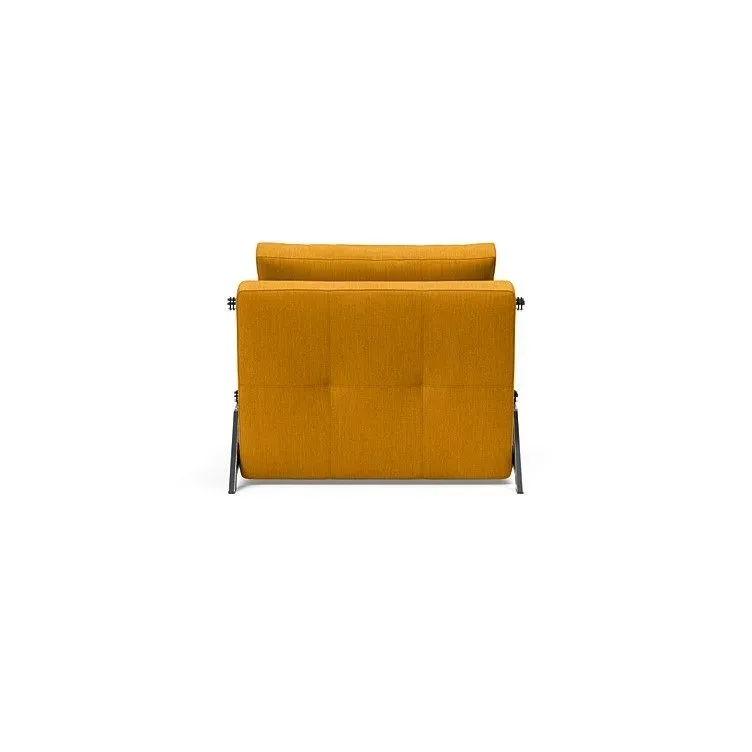 Illustration numéro 3 du produit INNOVATION LIVING  Fauteuil design SOFABED CUBED 02 CHROME Elegance Curry convertible lit 200x90 cm