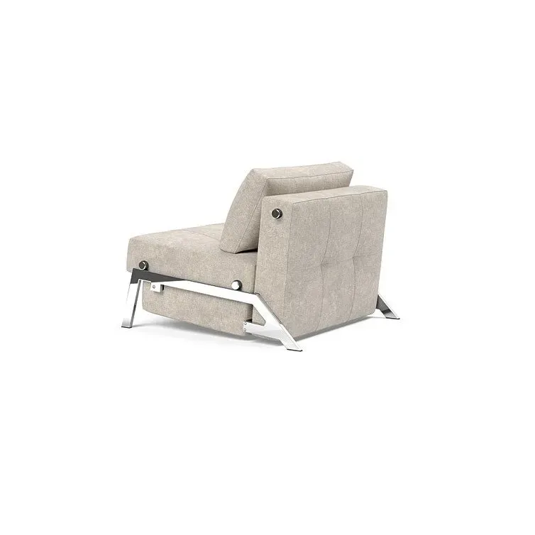 Illustration numéro 3 du produit INNOVATION LIVING  Fauteuil design SOFABED CUBED 02 CHROME Avella Sand convertible lit 200x90 cm