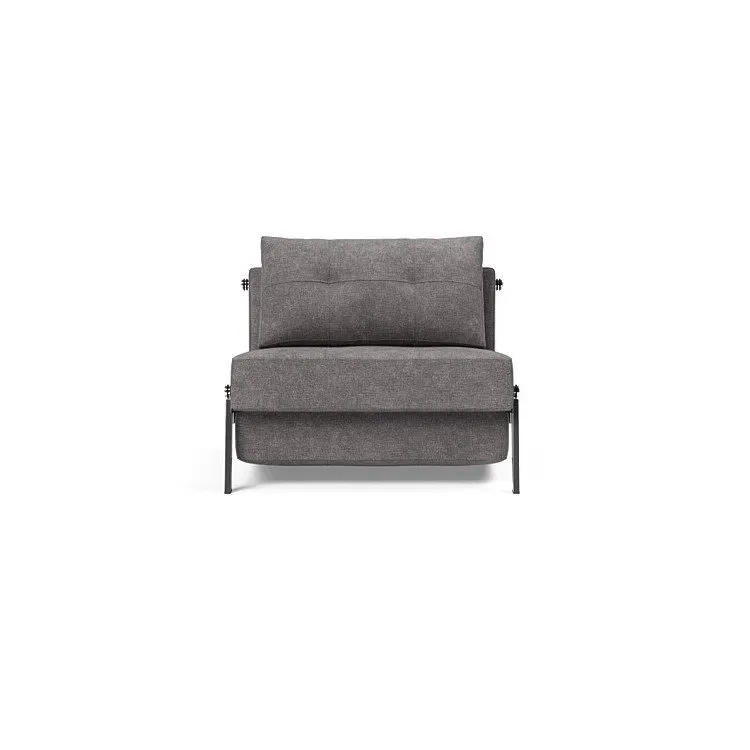 Illustration numéro 3 du produit INNOVATION LIVING  Fauteuil design SOFABED CUBED 02 CHROME Avella Warm Grey convertible lit 200x90 cm