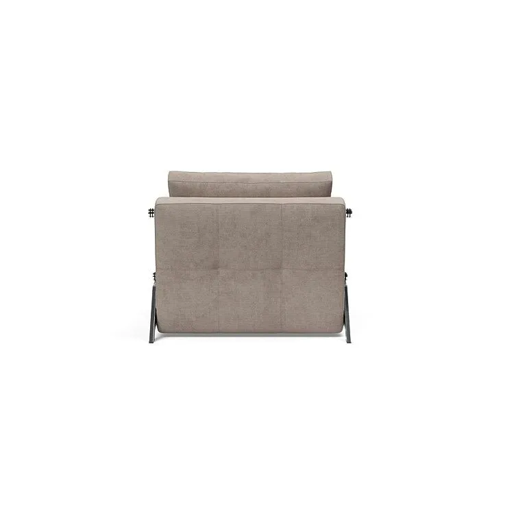 Illustration numéro 3 du produit INNOVATION LIVING  Fauteuil design SOFABED CUBED 02 CHROME Cordufine Beige convertible lit 200x90 cm