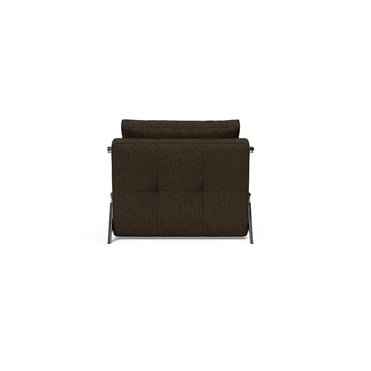 Illustration numéro 3 du produit INNOVATION LIVING  Fauteuil design SOFABED CUBED 02 CHROME Taura Chocco convertible lit 200x90 cm