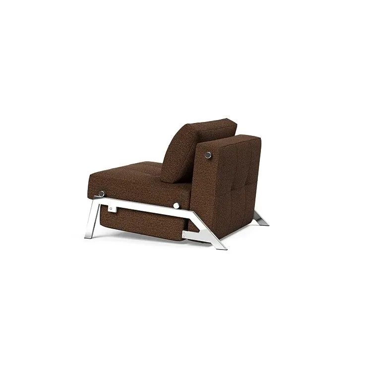 Illustration numéro 3 du produit INNOVATION LIVING  Fauteuil design SOFABED CUBED 02 CHROME Taura Cappuccino convertible lit 200x90 cm