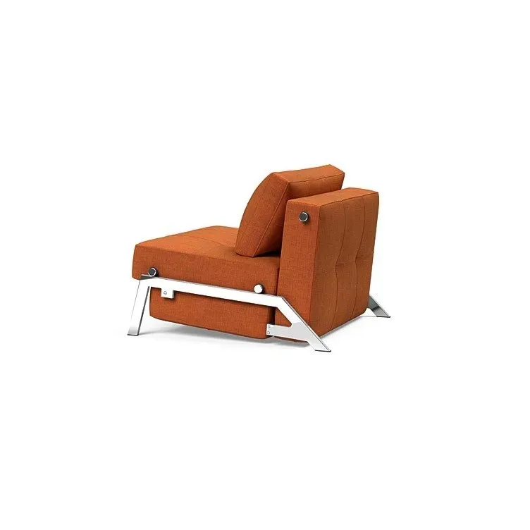 Illustration numéro 3 du produit INNOVATION LIVING  Fauteuil design SOFABED CUBED 02 CHROME Esina Rust Orange convertible lit 200x90 cm