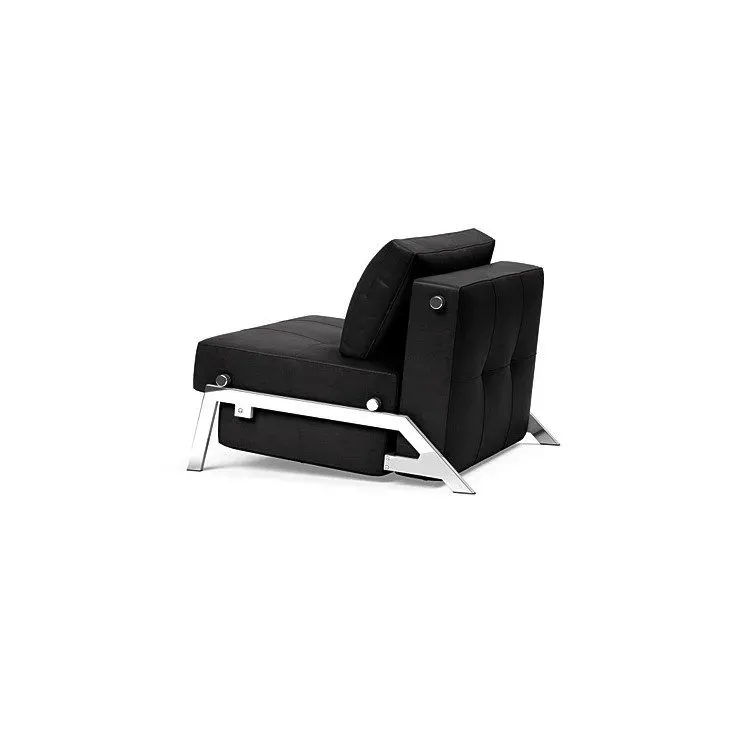 Illustration numéro 3 du produit INNOVATION LIVING  Fauteuil design SOFABED CUBED 02 CHROME Faunal Black convertible lit 200x90 cm