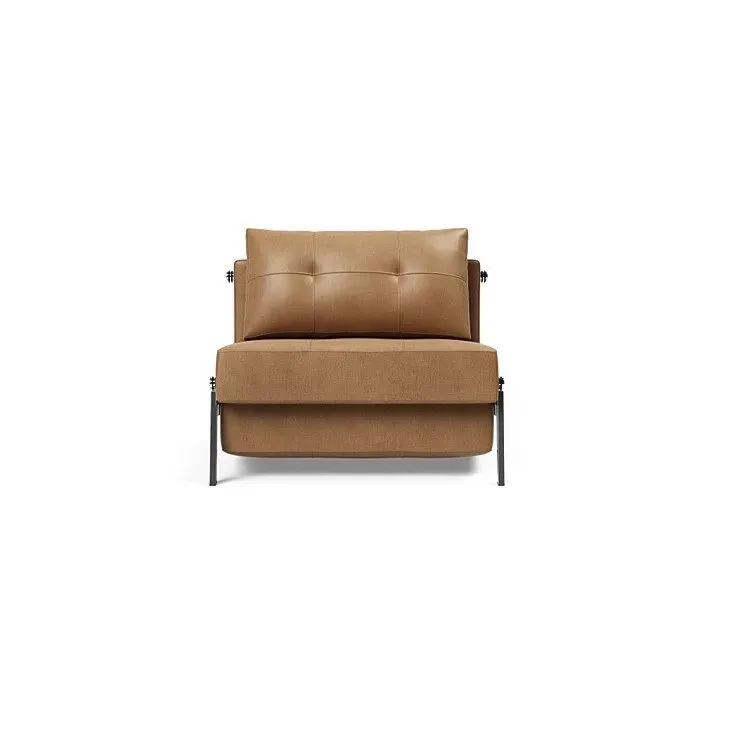 Illustration numéro 3 du produit INNOVATION LIVING  Fauteuil design SOFABED CUBED 02 CHROME Faunal Brown convertible lit 200x90 cm