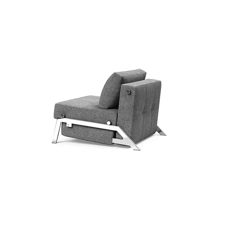 Illustration numéro 3 du produit INNOVATION LIVING  Fauteuil design SOFABED CUBED 02 CHROME Twist Charcoal convertible lit 200x90 cm