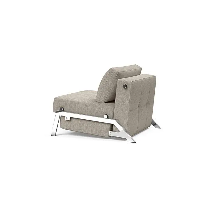 Illustration numéro 3 du produit INNOVATION LIVING  Fauteuil design SOFABED CUBED 02 CHROME Kenya Gravel convertible lit 200x90 cm