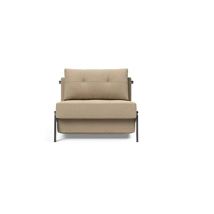 Illustration numéro 3 du produit INNOVATION LIVING  Fauteuil design SOFABED CUBED 02 CHROME Phobos Mocha convertible lit 200x90 cm