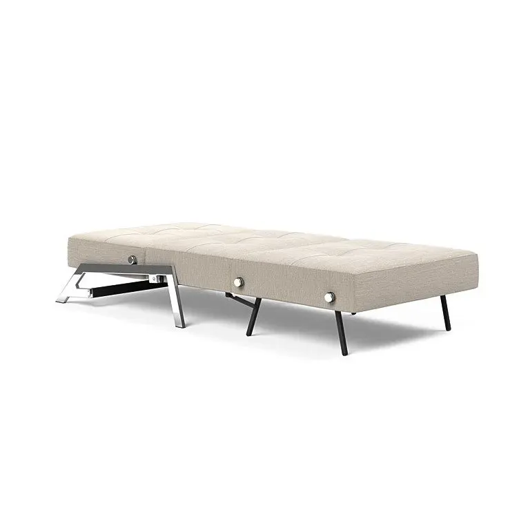 Illustration numéro 3 du produit INNOVATION LIVING  Fauteuil design SOFABED CUBED 02 CHROME Blida Sand Grey convertible lit 200x90 cm
