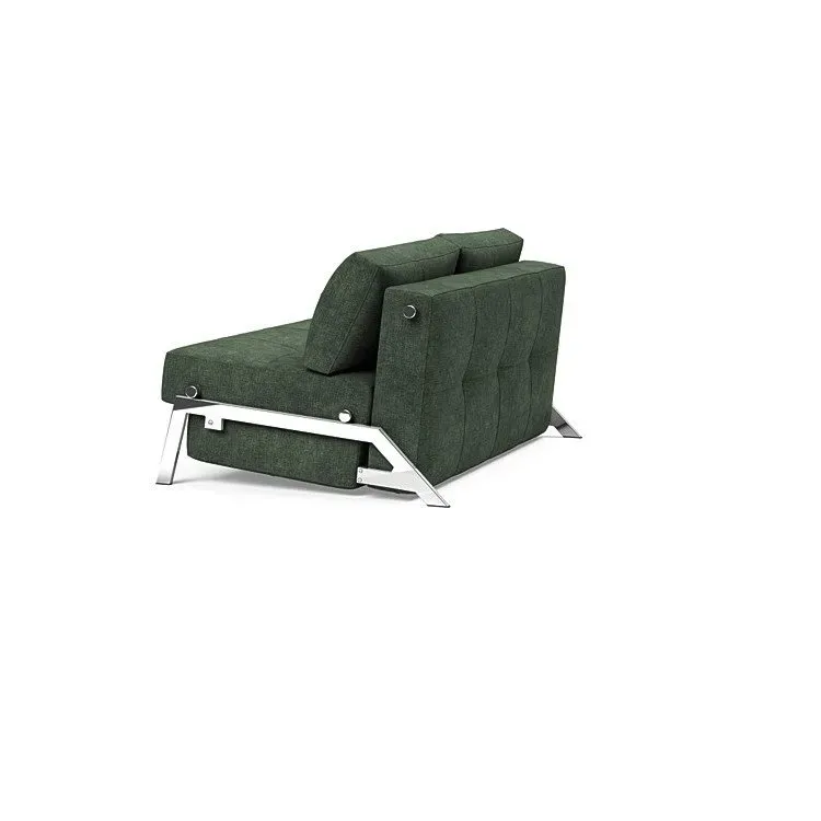 Illustration numéro 3 du produit INNOVATION LIVING  Canapé design CUBED 02 CHROME convertible 200*140 cm tissu Avella Pine Green
