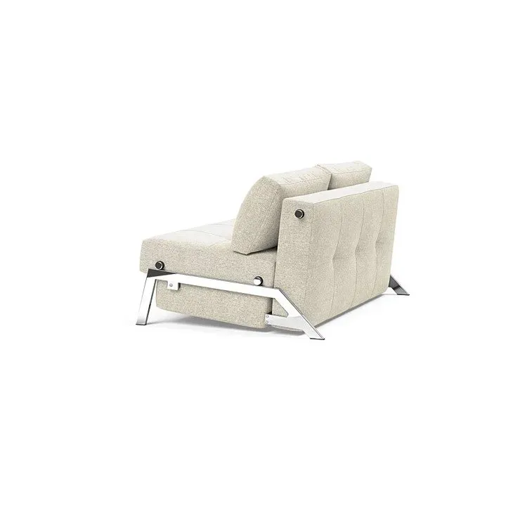 Illustration numéro 3 du produit INNOVATION LIVING  Canapé design CUBED 02 CHROME convertible 200*140 cm tissu Taura Off White