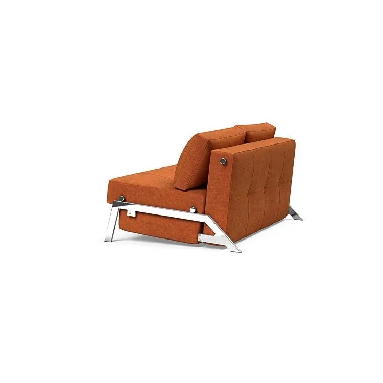 Illustration numéro 3 du produit INNOVATION LIVING  Canapé design CUBED 02 CHROME convertible 200x140 cm tissu Esina Rust Orange