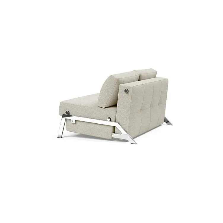 Illustration numéro 3 du produit INNOVATION LIVING  Canapé design CUBED 02 CHROME convertible 200x140 cm tissu Mixed Dance Natural