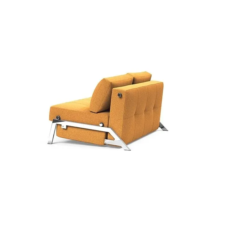 Illustration numéro 3 du produit INNOVATION LIVING  Canapé design CUBED 02 CHROME convertible 200x140 cm tissu Bouclé Ochre