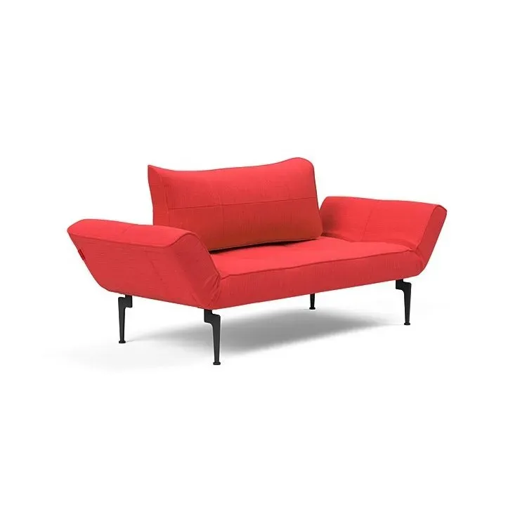 Illustration numéro 3 du produit Canape convertible lit  200x70 cm ZEAL LASER  piétement métallique tissu Elegance Red