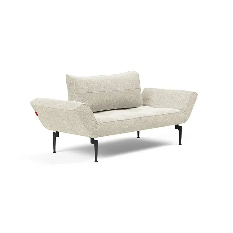 Illustration numéro 3 du produit Canape convertible lit  200x70 cm ZEAL LASER  piétement métallique tissu Taura Off White