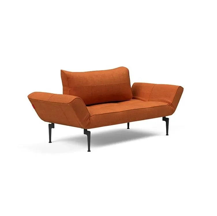 Illustration numéro 3 du produit Canape convertible lit  200x70 cm ZEAL LASER  piétement métallique tissu Esina Rust Orange