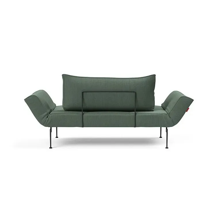 Illustration numéro 3 du produit Canape convertible lit  200x70 cm ZEAL LASER  piétement métallique tissu Elegance Green