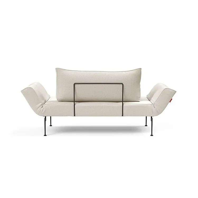 Illustration numéro 3 du produit Canape convertible lit  200x70 cm ZEAL LASER  piétement métallique tissu Bouclé Off White