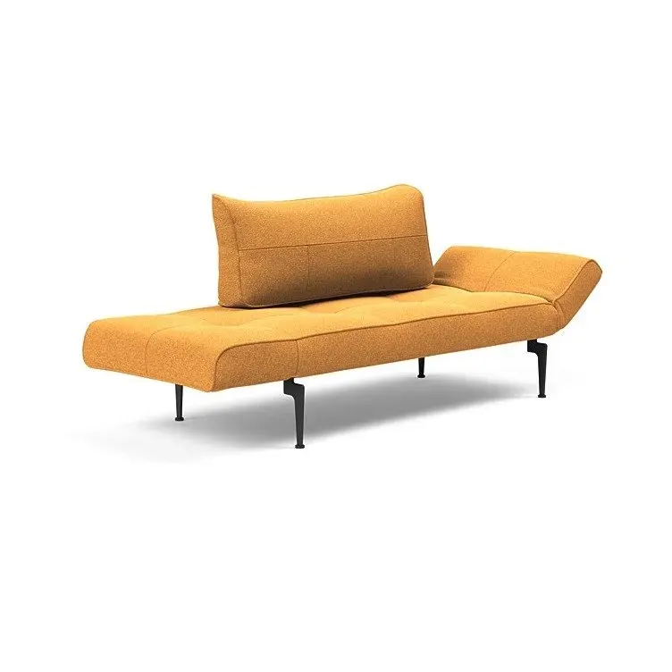 Illustration numéro 3 du produit Canape convertible lit  200x70 cm ZEAL LASER  piétement métallique tissu Bouclé Ochre