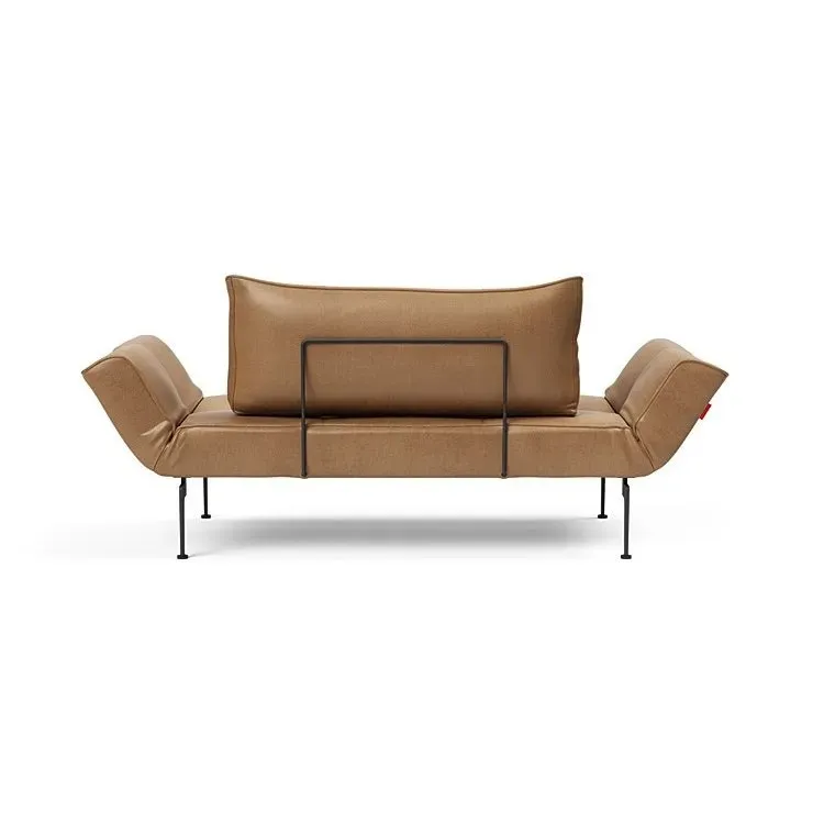 Illustration numéro 3 du produit Canape convertible lit  200x70 cm ZEAL LASER  piétement métallique tissu Faunal Brown