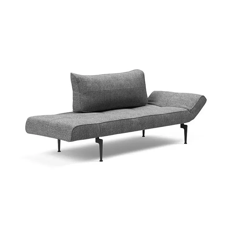 Illustration numéro 3 du produit Canape convertible lit  200x70 cm ZEAL LASER  piétement métallique tissu Twist Charcoal