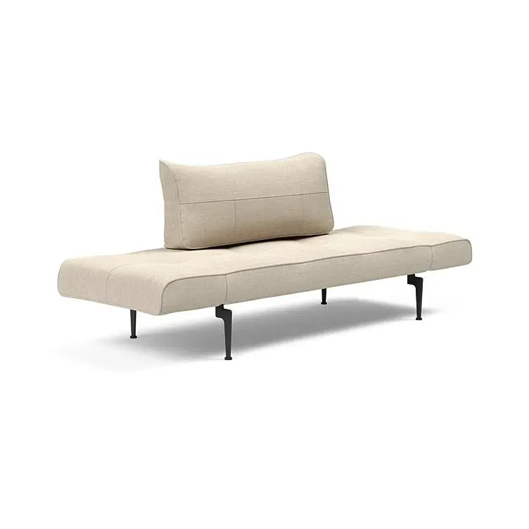 Illustration numéro 3 du produit Canape convertible lit  200x70 cm ZEAL LASER  piétement métallique tissu Phobos Latte