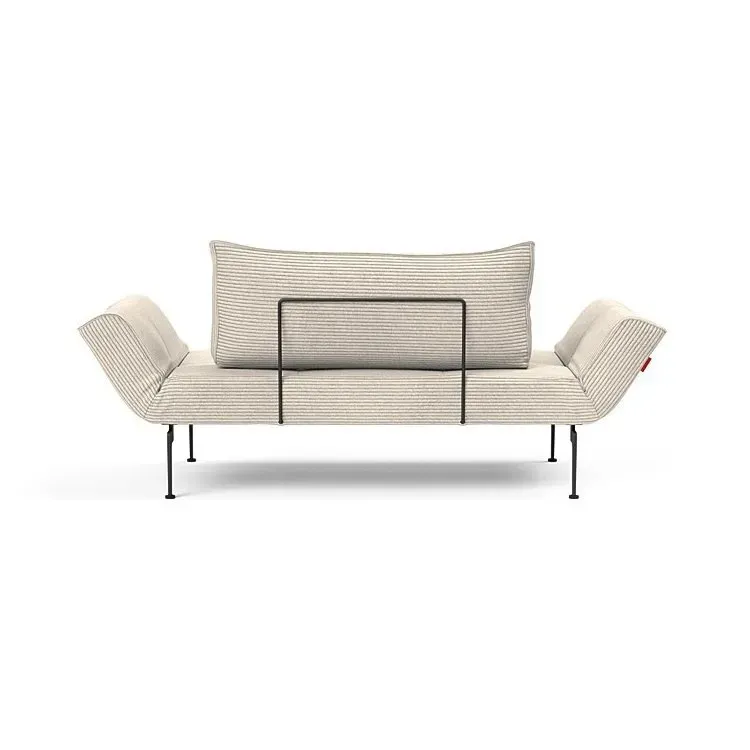 Illustration numéro 3 du produit Canape convertible lit  200x70 cm ZEAL LASER  piétement métallique tissu Corduroy Ivory